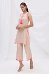 Shop_Surily G_White Crepe Embroidered Striped Pants  _at_Aza_Fashions