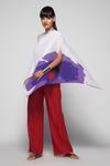 Buy_Payal Khandwala_White Poly Satin Printed Asymmetric Poncho_at_Aza_Fashions
