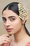 Chaotiq By Arti_Gold Plated Kundan Teardrop Passa_Online_at_Aza_Fashions
