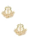 Buy_Just Shradhas_Gold Plated Pearls, Diamonds Kundan Stud Earrings _at_Aza_Fashions