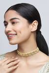 Shop_Just Shradhas_Gold Plated Kundan Floral Choker _at_Aza_Fashions