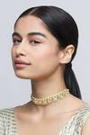 Buy_Just Shradhas_Gold Plated Kundan Floral Choker _Online_at_Aza_Fashions