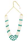 Buy_Just Shradhas_Gold Plated Bead Layered Necklace _at_Aza_Fashions