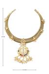 Shop_Just Shradhas_Gold Plated Kundan Pendant Necklace _Online_at_Aza_Fashions