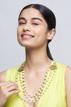 Shop_Just Shradhas_Gold Plated Kundan Layered Necklace _at_Aza_Fashions