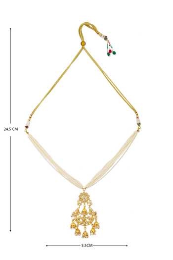 Shop_Just Shradhas_White Kundan Pendant Necklace _Online_at_Aza_Fashions