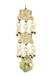 Buy_Just Shradhas_Gold Plated Pearls, Beads Kundan Tiered Floral Danglers _Online_at_Aza_Fashions