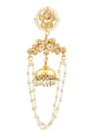Buy Just Shradhas Gold Plated Pearls, Beads, Metallic Thread Kundan Tassel Jhumkas Online at Aza Fashions Buy_Just Shradhas_Gold Plated Pearls, Beads, Metallic Thread Kundan Tassel Jhumkas _Online_at_Aza_Fashions