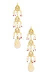 Shop_Just Shradha's_Kundan Tiered Danglers_at_Aza_Fashions