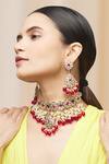 Moh-Maya by Disha Khatri_Gold Plated Pearls, Beads, Diamonds Drop Choker Set _Online_at_Aza_Fashions
