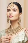 Moh-Maya By Disha Khatri_Gold Plated Pearls, Stones Studded Choker Set _Online_at_Aza_Fashions