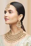 Buy_Moh-Maya By Disha Khatri_Gold Plated Pearls, Stones Studded Choker Set _Online_at_Aza_Fashions