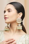 Buy_Moh-Maya By Disha Khatri_Gold Plated Pearls, Beads, Crystals Kundan Drop Jhumkas _Online_at_Aza_Fashions