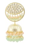 Shop_Moh-Maya By Disha Khatri_Gold Plated Pearls, Beads, Crystals Kundan Drop Jhumkas _Online_at_Aza_Fashions