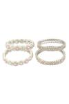 Shop_Moh-Maya By Disha Khatri_Silver Plated Pearls, Diamonds Studded Bangles - Set Of 8 _Online_at_Aza_Fashions