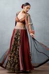 Buy_Torani_Black Butterfly Net Embroidered Hand Gulghast Fattima Sheer Chogha  _at_Aza_Fashions