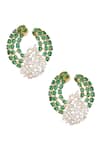 Buy_Ananta Jewellery_Gold Plated Cubic Zirconia Crescent Studs_at_Aza_Fashions