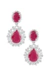 Buy_Ananta Jewellery_Silver Plated Cubic Zirconia Oval Drop Earrings _at_Aza_Fashions