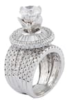 Buy_Ananta Jewellery_Silver Plated Cubic Zirconia Circular Layered Ring _at_Aza_Fashions