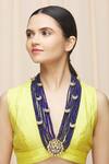Ananta Jewels_Gold Plated Glass Beads Kundan Pendant Necklace_Online_at_Aza_Fashions