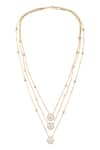 Buy_Ananta Jewellery_Gold Plated Cubic Zirconia Layered Chain Necklace _at_Aza_Fashions