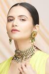 Buy_Vivinia By Vidhi Mehra_Gold Plated Pearls, Piping, Stones Polki Kundan Choker Set _Online_at_Aza_Fashions