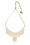 Vivinia By Vidhi Mehra_Gold Plated Pearls, Diamonds Polki Kundan Choker Set _Online_at_Aza_Fashions