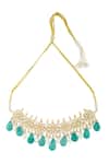 Vivinia By Vidhi Mehra_Gold Plated Pearls, Stones Kundan Bead Drop Choker Set _Online_at_Aza_Fashions