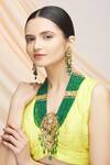 Buy_Vivinia By Vidhi Mehra_Gold Plated Beads, Diamonds Beaded Multilayered Necklace Set_at_Aza_Fashions