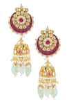 Shop_Vivinia By Vidhi Mehra_Gold Plated Polki Kundan Jhumkas _at_Aza_Fashions