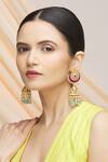 Buy_Vivinia By Vidhi Mehra_Gold Plated Polki Kundan Jhumkas _Online_at_Aza_Fashions