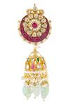 Shop_Vivinia By Vidhi Mehra_Gold Plated Polki Kundan Jhumkas _Online_at_Aza_Fashions
