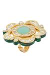Shop Vivinia By Vidhi Mehra Gold Plated Stones, Diamonds Kundan Statement Ring at Aza Fashions Shop_Vivinia By Vidhi Mehra_Gold Plated Stones, Diamonds Kundan Statement Ring_at_Aza_Fashions