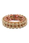 Vivinia By Vidhi Mehra_Gold Plated Pearls Studded Bangles Set Of 2 _at_Aza_Fashions