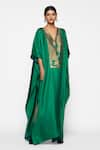 Payal Khandwala_Green Silk Kaftan_Online_at_Aza_Fashions