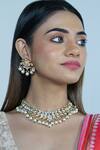 Buy_Namasya_Gold Plated Beads, Diamonds Kundan Necklace Set _at_Aza_Fashions