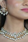 Buy_Namasya_Gold Plated Beads, Diamonds Kundan Necklace Set _Online_at_Aza_Fashions