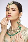 Nazaakat By Samara Singh Gold Plated Beads, Applique, Diamonds Geometric Motif Necklace Set Online at Aza Fashions Nazaakat By Samara Singh_Gold Plated Beads, Applique, Diamonds Geometric Motif Necklace Set_Online_at_Aza_Fashions