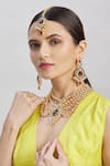 Buy_Samyukta Singhania_Multi Color Kundans Strand Necklace Set _at_Aza_Fashions