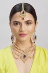 Shop_Samyukta Singhania_Multi Color Kundans Strand Necklace Set _at_Aza_Fashions