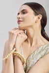 Buy_Moh-Maya by Disha Khatri_Gold Plated Stones Pearl Encrusted Kadas - Set Of 2_Online_at_Aza_Fashions