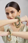 Buy_Moh-Maya by Disha Khatri_Gold Plated Stones Meenakari Studded Kadas - Set Of 2_Online_at_Aza_Fashions
