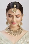 Buy_Moh-Maya By Disha Khatri_Gold Plated Pearls Tassel Choker Set _Online_at_Aza_Fashions
