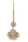 Moh-Maya By Disha Khatri_Gold Plated Pearls Tassel Choker Set _at_Aza_Fashions