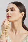 Shop_Moh-Maya By Disha Khatri_Gold Plated Pearls, Diamonds Kundan Studded Hathphool _at_Aza_Fashions