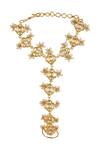Buy_Moh-Maya By Disha Khatri_Gold Plated Pearls, Diamonds Kundan Studded Hathphool _at_Aza_Fashions