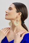 Moh-Maya By Disha Khatri_Gold Plated Meenakari Chandbalis With Bead Drops _Online_at_Aza_Fashions