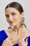 Shop_Moh-Maya by Disha Khatri_Gold Plated Pearl Meenakari Jhumkas _at_Aza_Fashions