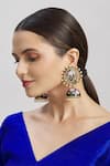 Moh-Maya by Disha Khatri_Gold Plated Pearl Meenakari Jhumkas _Online_at_Aza_Fashions