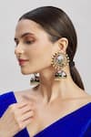 Buy_Moh-Maya by Disha Khatri_Gold Plated Pearl Meenakari Jhumkas _Online_at_Aza_Fashions